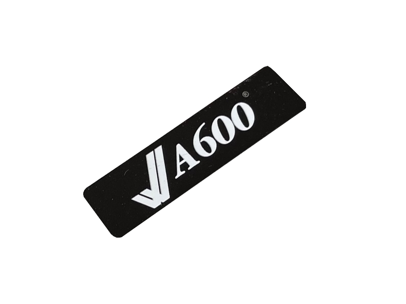 A600 Logo Metal Case Badge (Black/Silver)