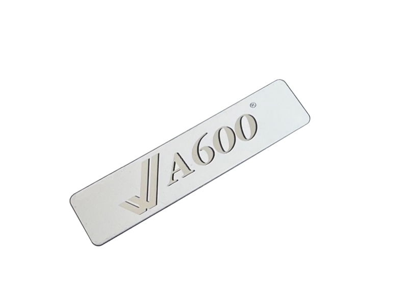 A600 Logo Metal Case Badge (White/Silver)
